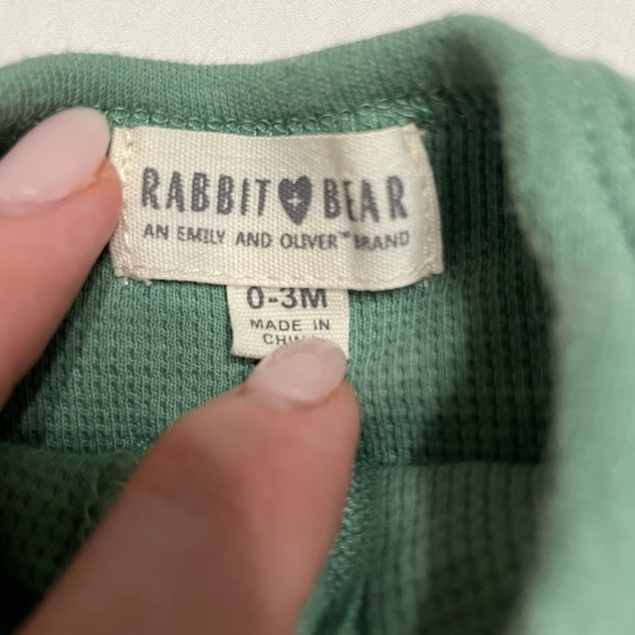 Rabbit Bear 0-3 month ruffle footie pajama bundle - Picture 4 of 5